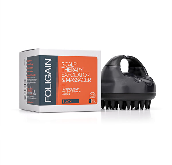 FOLIGAIN Hårbottenbehandling Exfolierare & Massager i svart