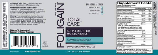 FOLIGAIN TOTAL CARE Kosttillskott för tunt hår, hud och naglar 60 vegetariska kapslar
